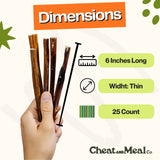 Thin Bully Sticks - 6” (25 Count)